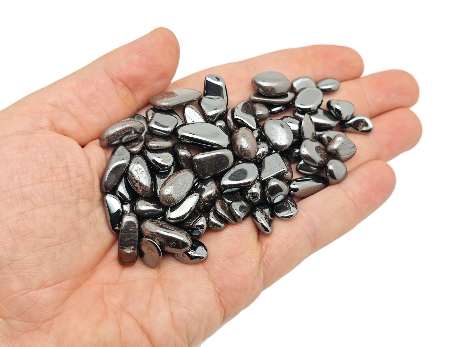 Hematite Crystal Chips - Semi Tumbled Stone - Bulk - 7-12mm - CP1253