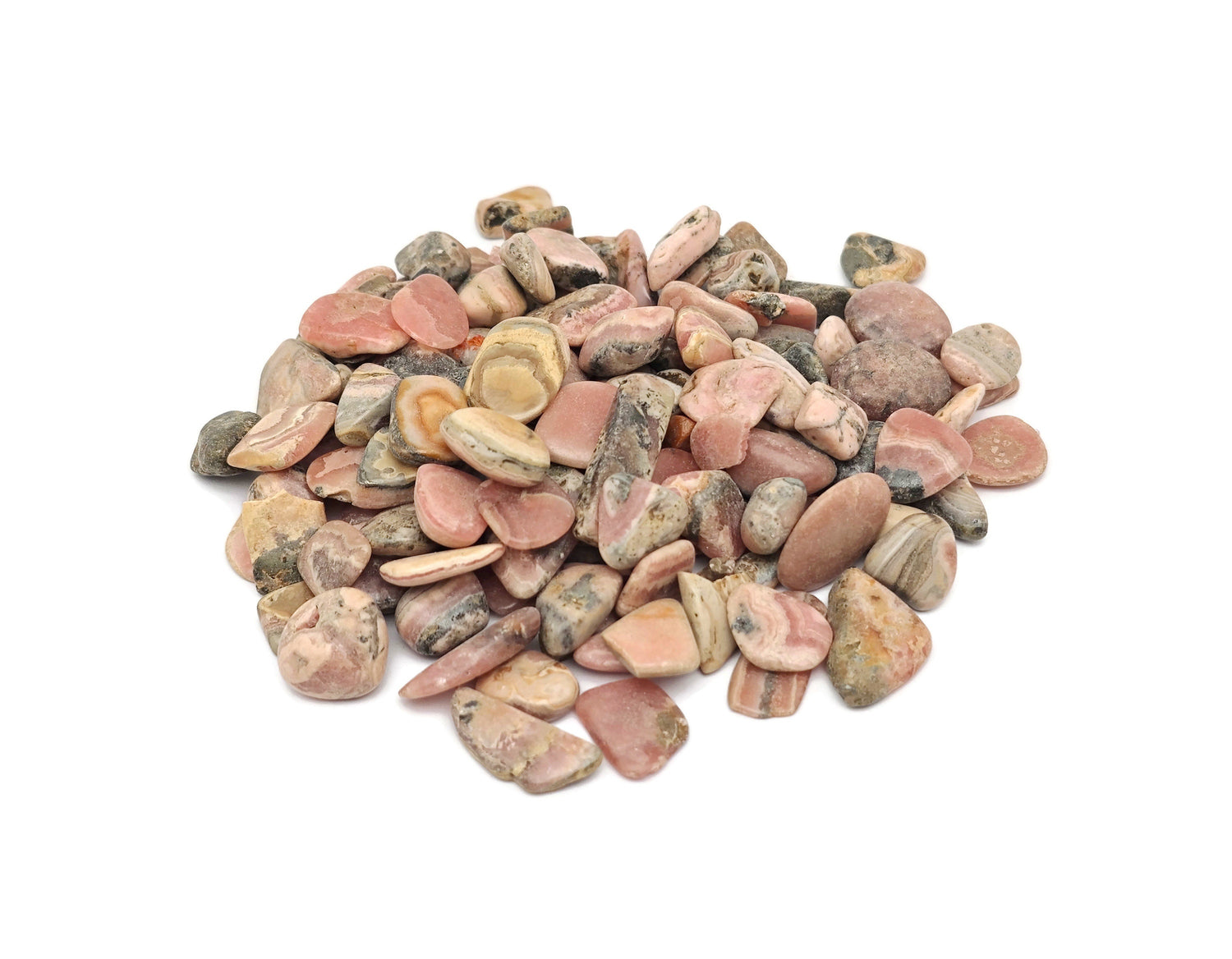 Rhodochrosite Crystal Chips - Semi Tumbled Stone - Bulk - 7-12mm - CP1248