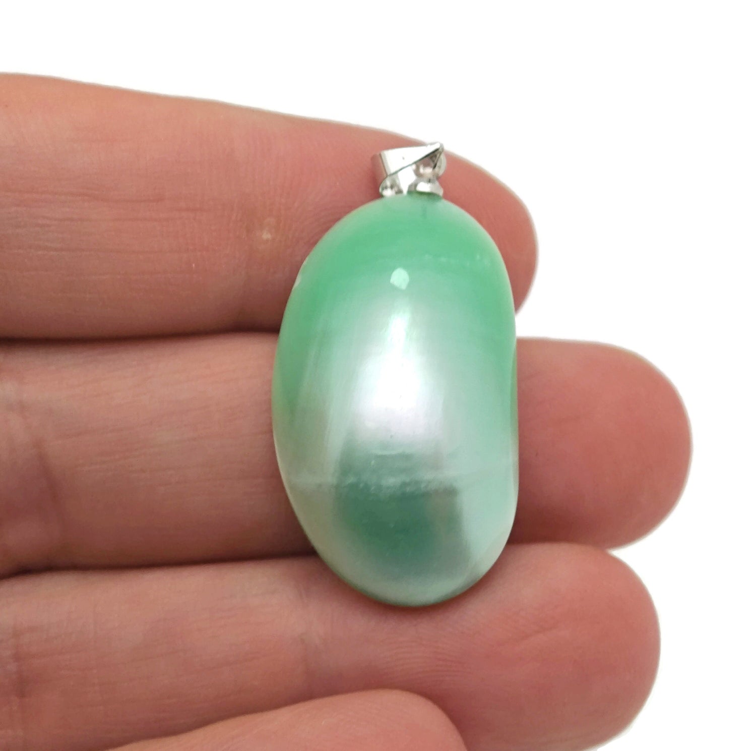 Green Natural Pearl Pendant - Making Jewelry - Bulk Crystal - NC1012