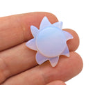 Colorful Sun gemstone carved pendant for jewelry making by GemstoneGO, displayed on a neutral background.