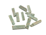 Amazonite drilled tumbled gemstone pendant with a rectangular hole, ideal for making jewelry, by GemstoneGO.