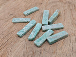 Amazonite gemstone pendant with drilled rectangle hole, tumbled and smooth, suitable for handmade jewelry by GemstoneGO.