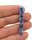 Blue Spot Jasper gemstone pendant with drilled hole, tumbled and polished for jewelry making by GemstoneGO.