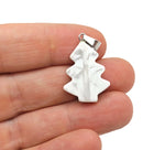 Mini Howlite pine tree gemstone pendant necklace by GemstoneGO, featuring a carved crystal pendant on a delicate chain.