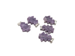 Mini Lepidolite pine tree gemstone pendant from GemstoneGO featuring purple crystal and detailed tree shape on a silver chain.