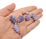 Lepidolite pine tree gemstone pendant from GemstoneGO, mini crystal pendant with purple lepidolite stone and detailed pine tree design.