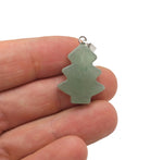 Mini aventurine pine tree gemstone pendant from GemstoneGO, featuring a detailed crystal pendant with green aventurine.