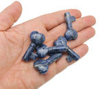 Sodalite key gemstone carving, 40mm, from GemstoneGO, featuring deep blue and white natural stone details.
