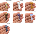 Colorful gemstone carving pocket crystal key with chakra symbols, 40mm, from GemstoneGO, perfect for meditation and energy healing.