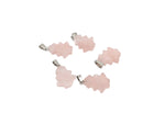 Mini rose quartz gemstone pine tree pendant by GemstoneGO, featuring a delicate crystal design on a silver chain.