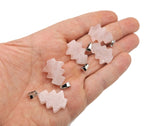 Mini rose quartz gemstone pendant shaped like a pine tree, featuring a clear crystal design from GemstoneGO.