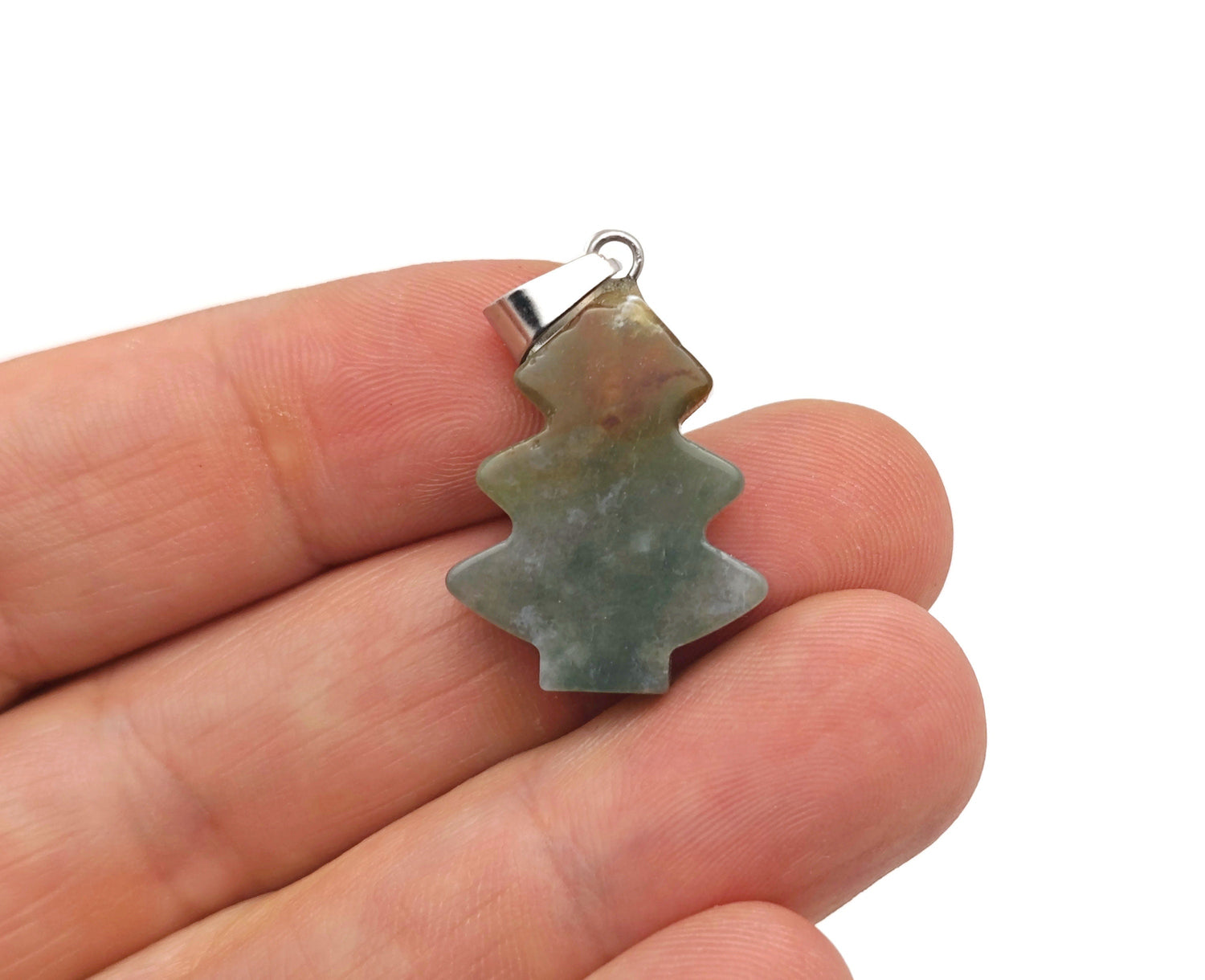 Pendentifs en agate mousse et pin - Cristal de guérison - Mini pendentif en cristal - Cadeaux - NC1636