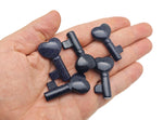 Blue Goldstone key gemstone carving, 40mm, polished decorative piece with vibrant blue and gold flecks, by GemstoneGO.