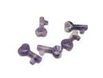 Amethyst gemstone key carving, 40mm, crafted by GemstoneGO, featuring detailed purple amethyst stone with carved key design.