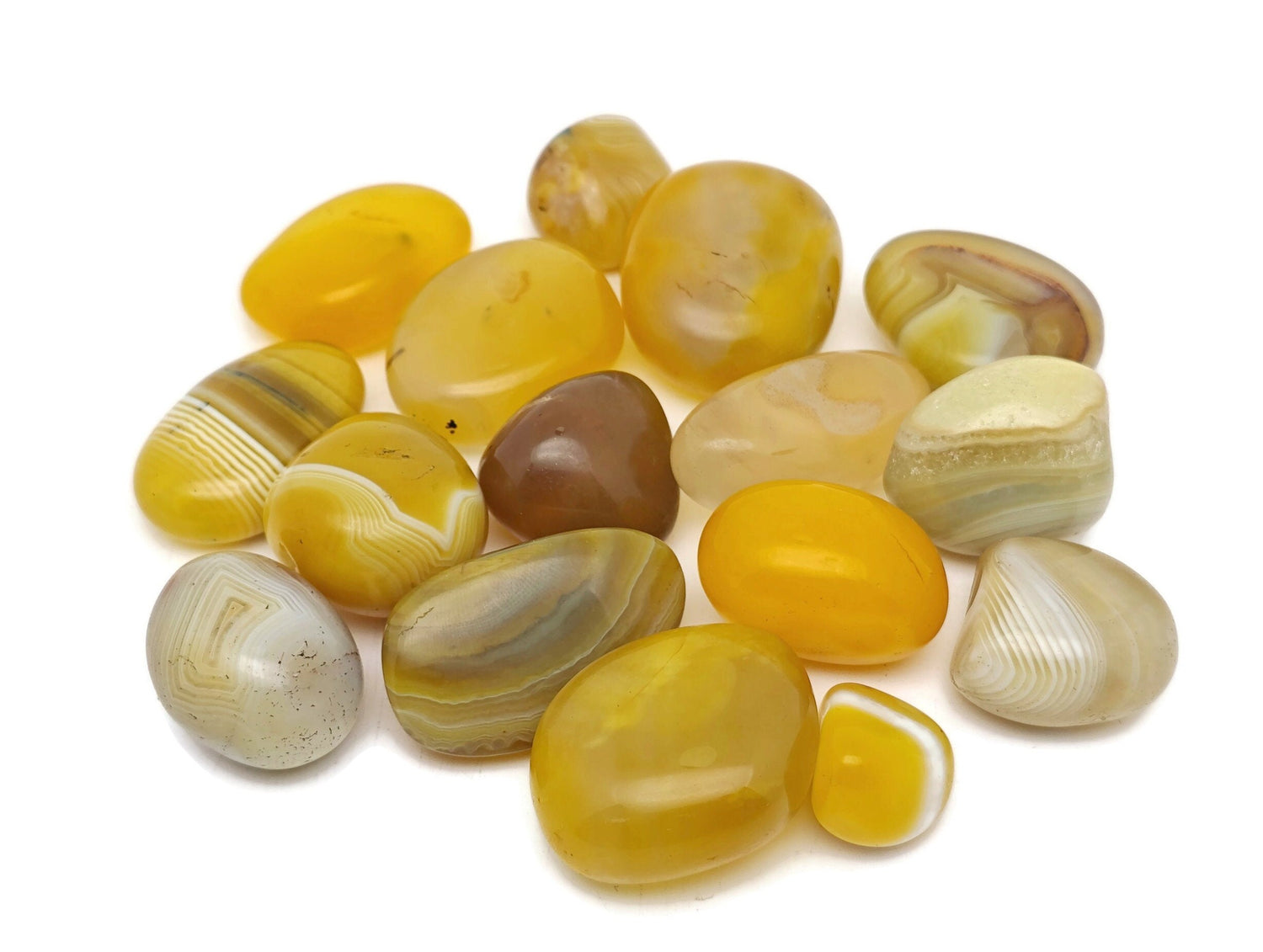 Yellow Agate Tumbled Stone - TU1305