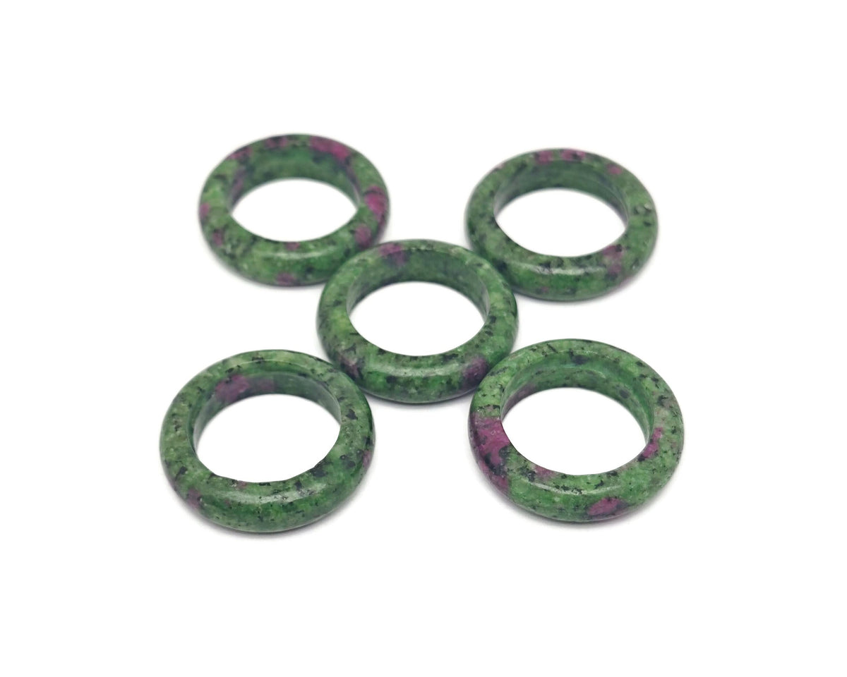 Ruby Zoisite crystal ring featuring a vibrant gemstone set in a silver band, crafted by GemstoneGO.