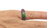 Ruby zoisite crystal ring by GemstoneGO featuring a vibrant, polished gemstone set in a silver band.
