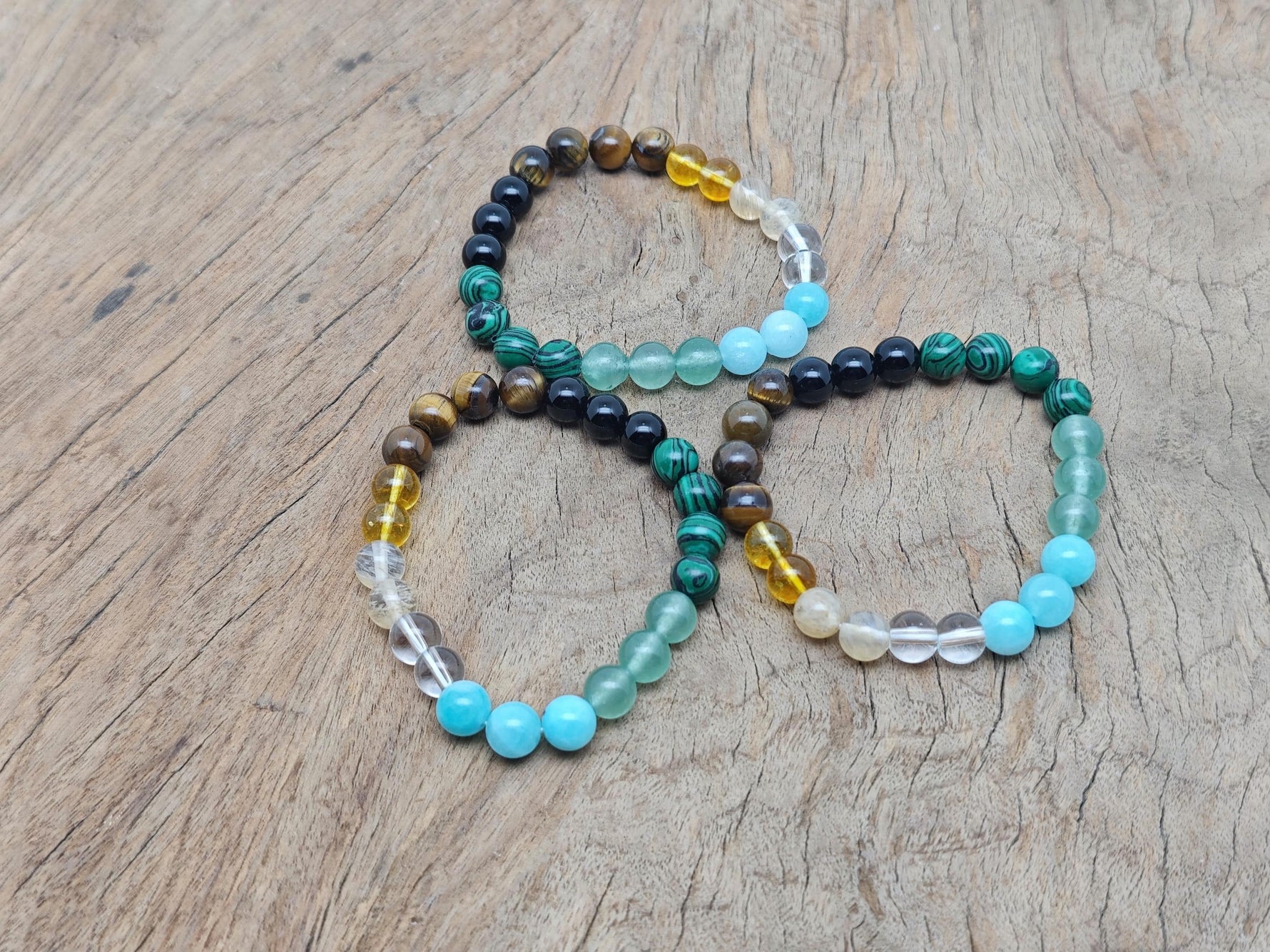 Handmade Money Gemstone Bracelet with colorful gemstones, designed for positive intentions, by GemstoneGO.