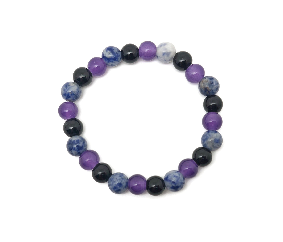 Handmade gemstone intention bracelet with smooth beads, designed for calming and positive energy, by GemstoneGO.