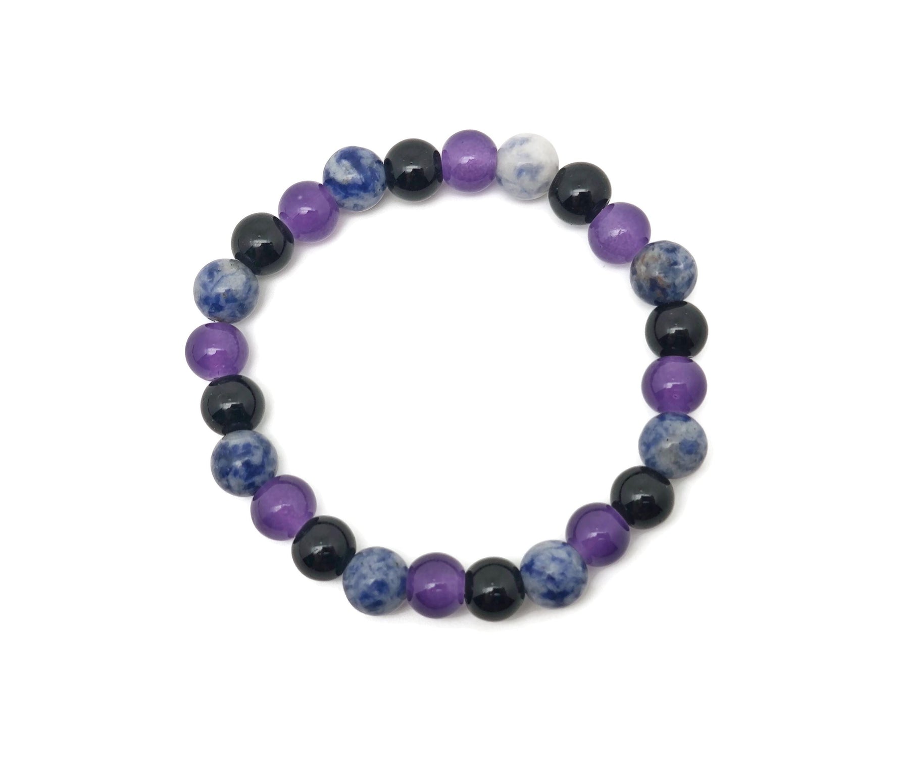 Handmade gemstone intention bracelet with smooth beads, designed for calming and positive energy, by GemstoneGO.