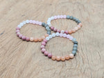 Handmade Power Gemstone Bracelet from GemstoneGO featuring vibrant, polished gemstone beads on an elastic band.