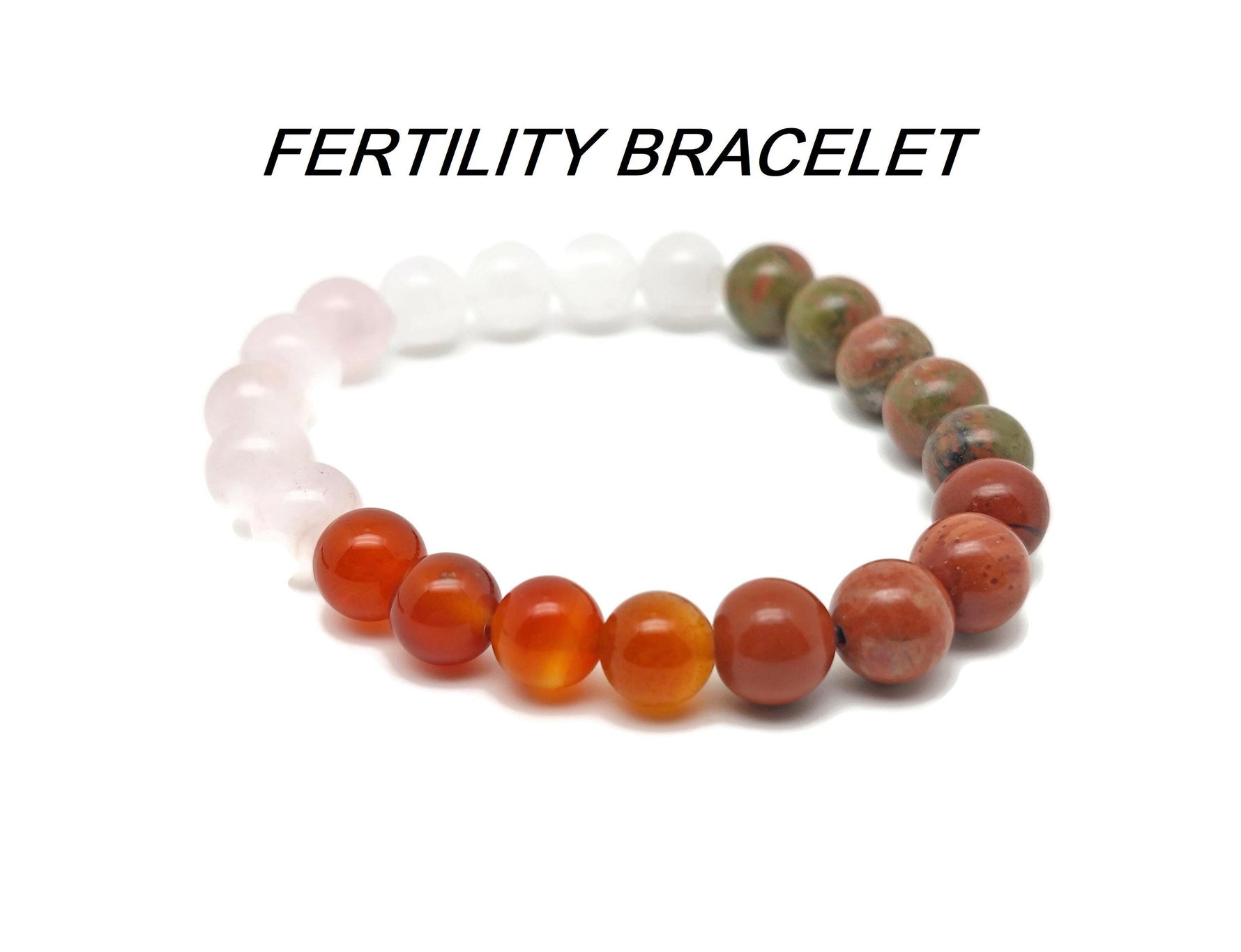 Handmade fertility gemstone bracelet with colorful beads and adjustable cord from GemstoneGO, designed to enhance positive intentions.