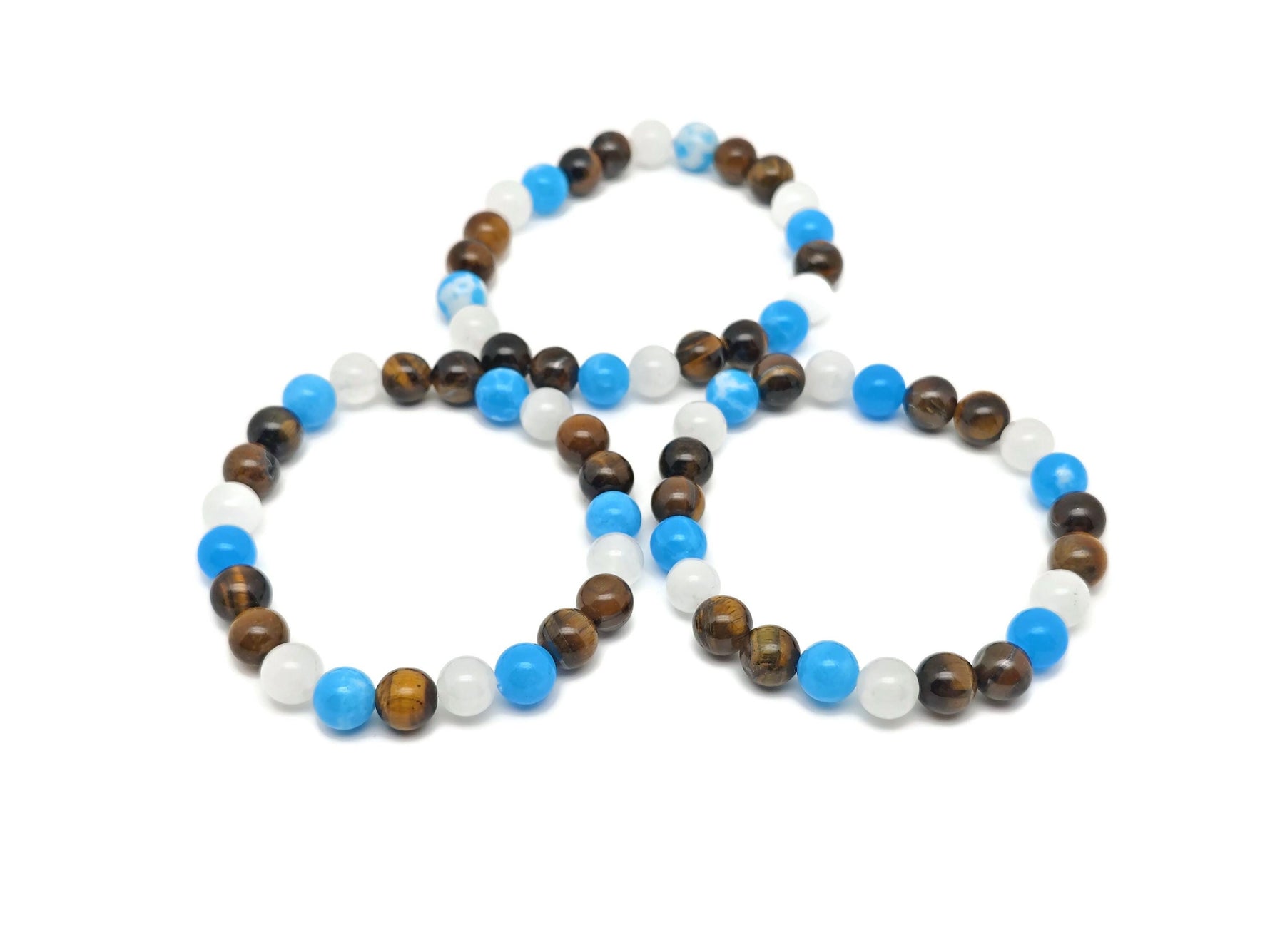 Handmade gemstone bracelet with colorful beads, designed for positive intention, from GemstoneGO.