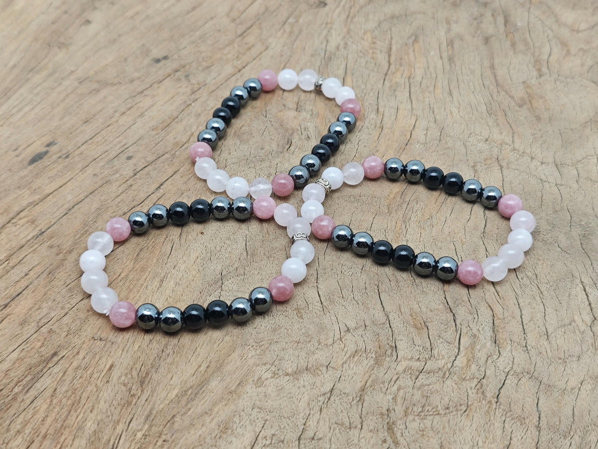 Handmade Dear Sister gemstone bracelet with colorful beads, designed as an intention bracelet by GemstoneGO.