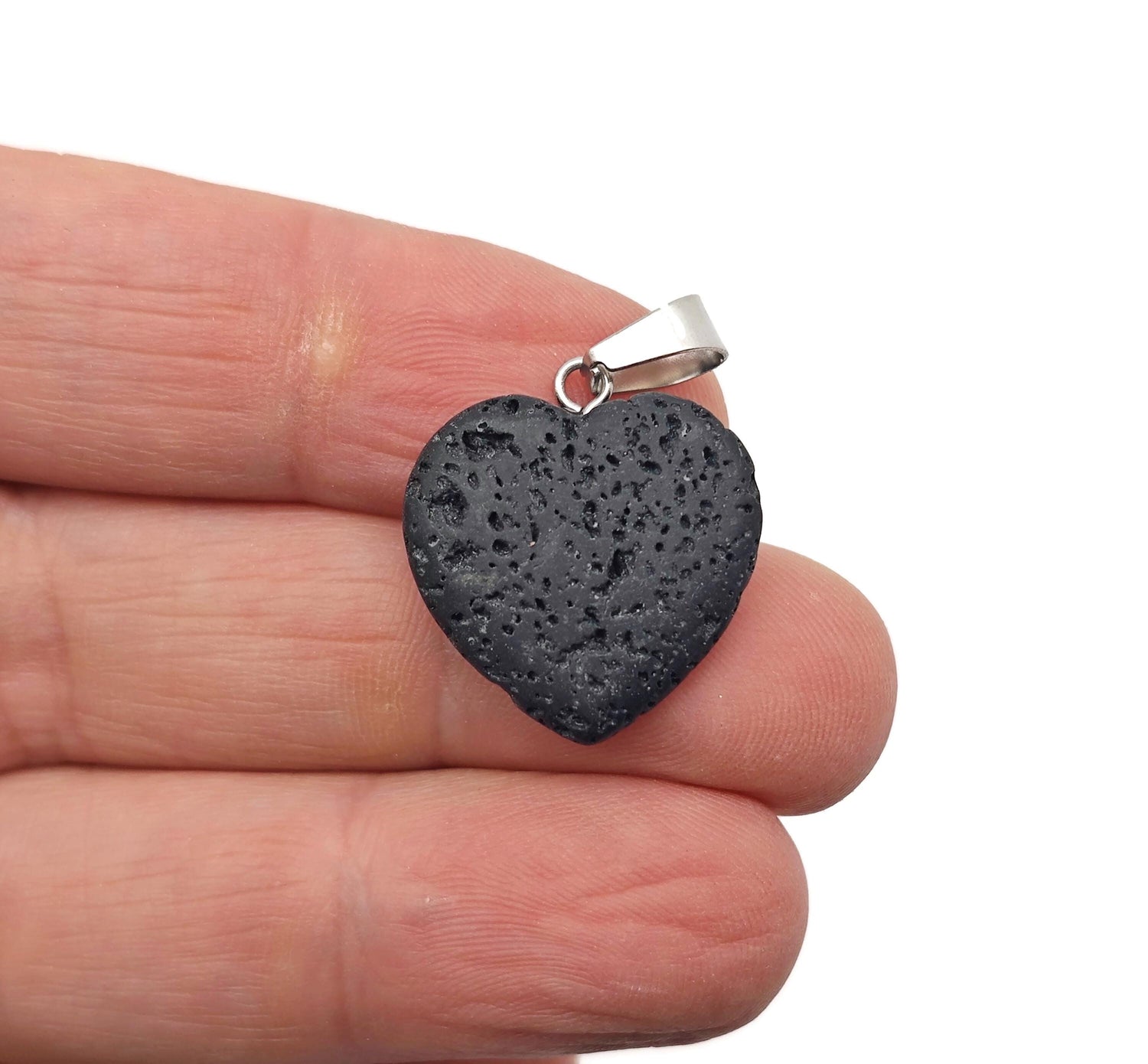 Lava Heart Crystal Pendant - Spiritual Stone - NC1085