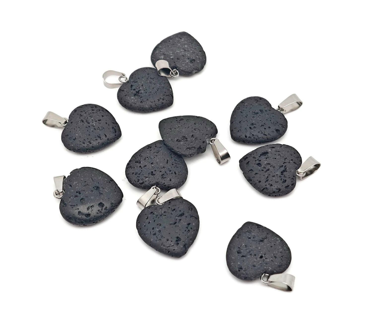 Lava Heart Crystal Pendant - Spiritual Stone - NC1085