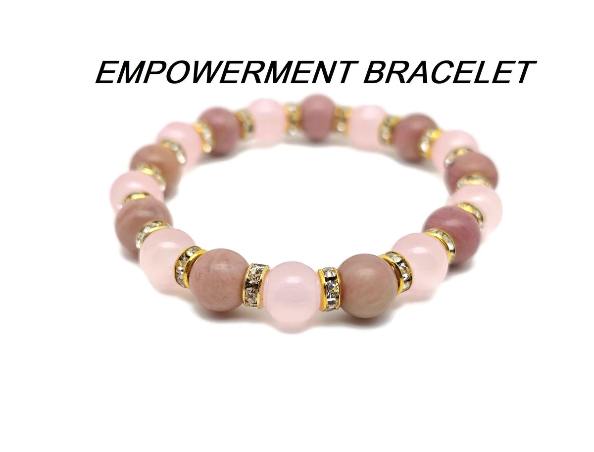 Handmade gemstone empowerment bracelet with colorful beads and adjustable cord from GemstoneGO, designed for positive intentions.