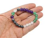 Handmade gemstone bracelet with colorful beads, designed for inner strength and positive intentions, by GemstoneGO.