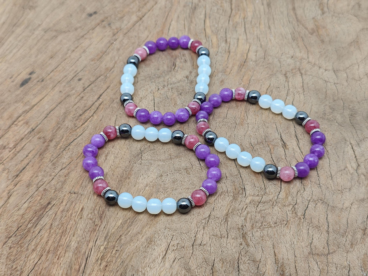 Handmade Believe gemstone bracelet with colorful beads and adjustable cord, designed for positive intention and style.