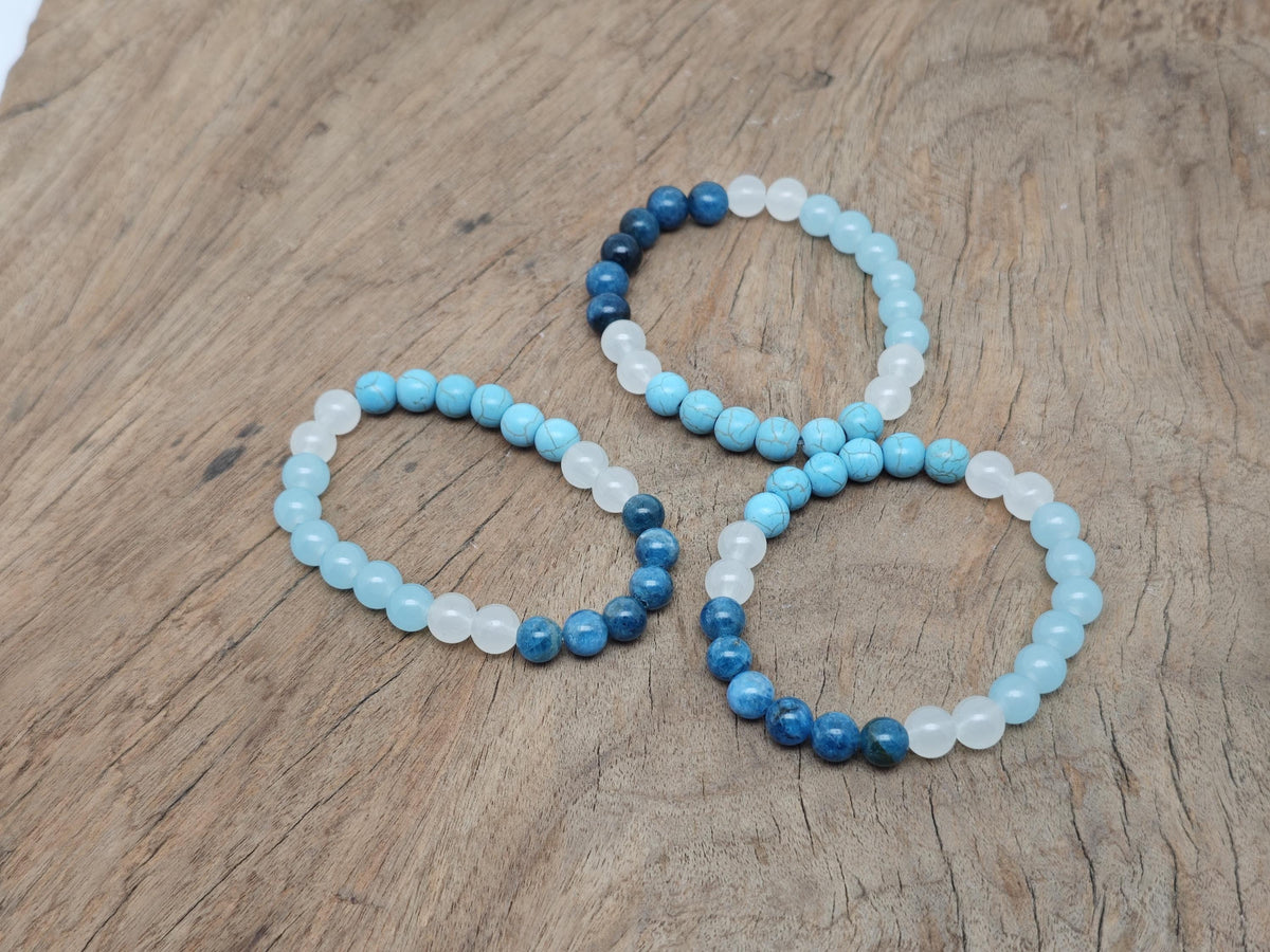 Handmade menopause gemstone bracelet with colorful beads, designed for intention and wellness by GemstoneGO.