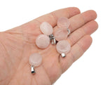 Rose Quartz flat round gemstone pendant with crystal coin design from GemstoneGO, showcasing a smooth, polished pink stone.