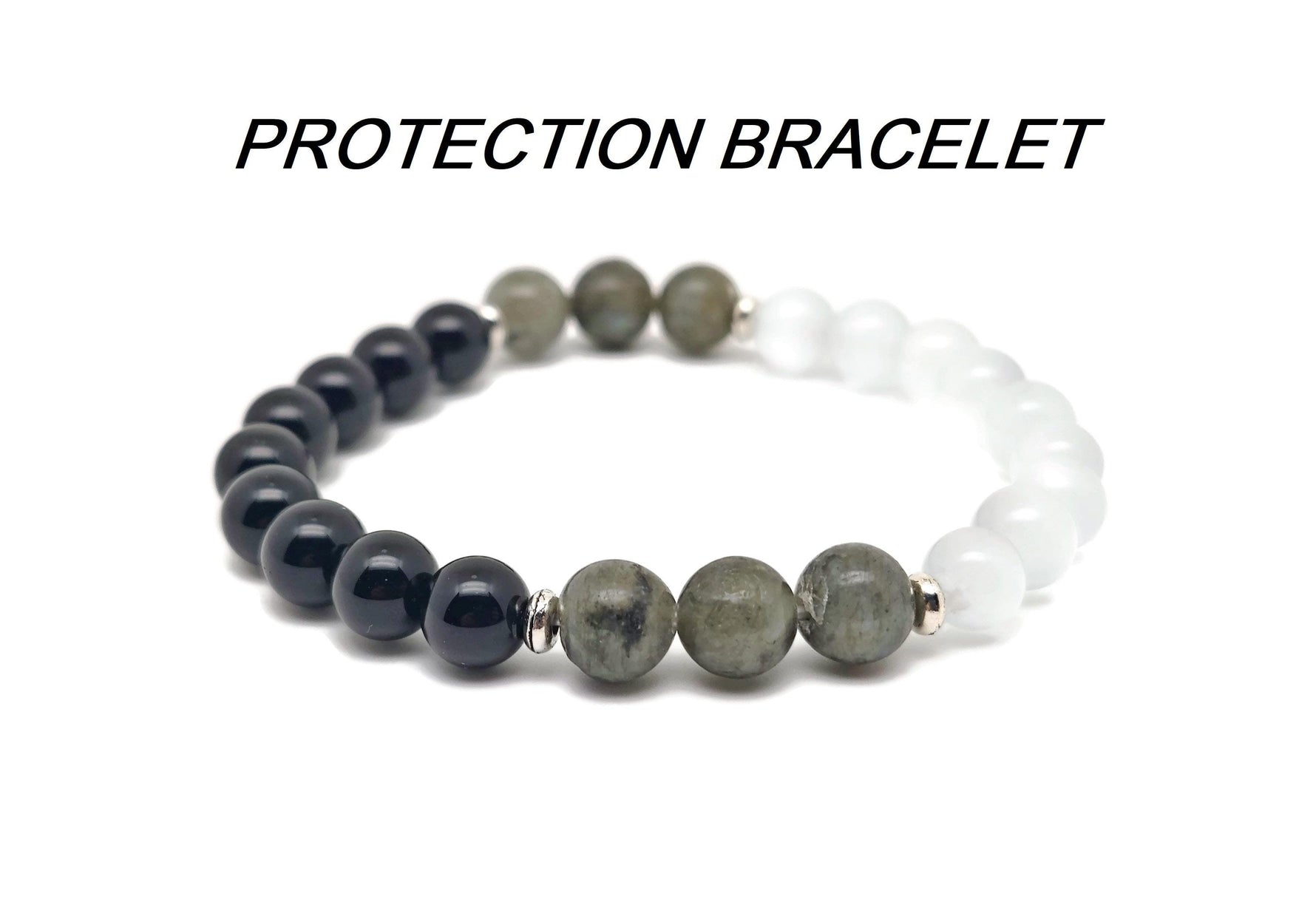 Handmade gemstone protection bracelet with colorful beads, designed for positive intentions and spiritual healing by GemstoneGO.