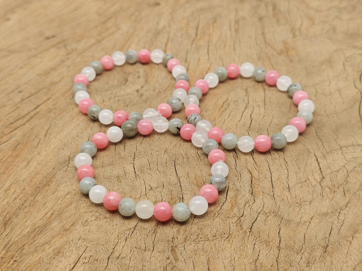 Handmade energy gemstone bracelet with colorful beads, designed as an intention bracelet by GemstoneGO.