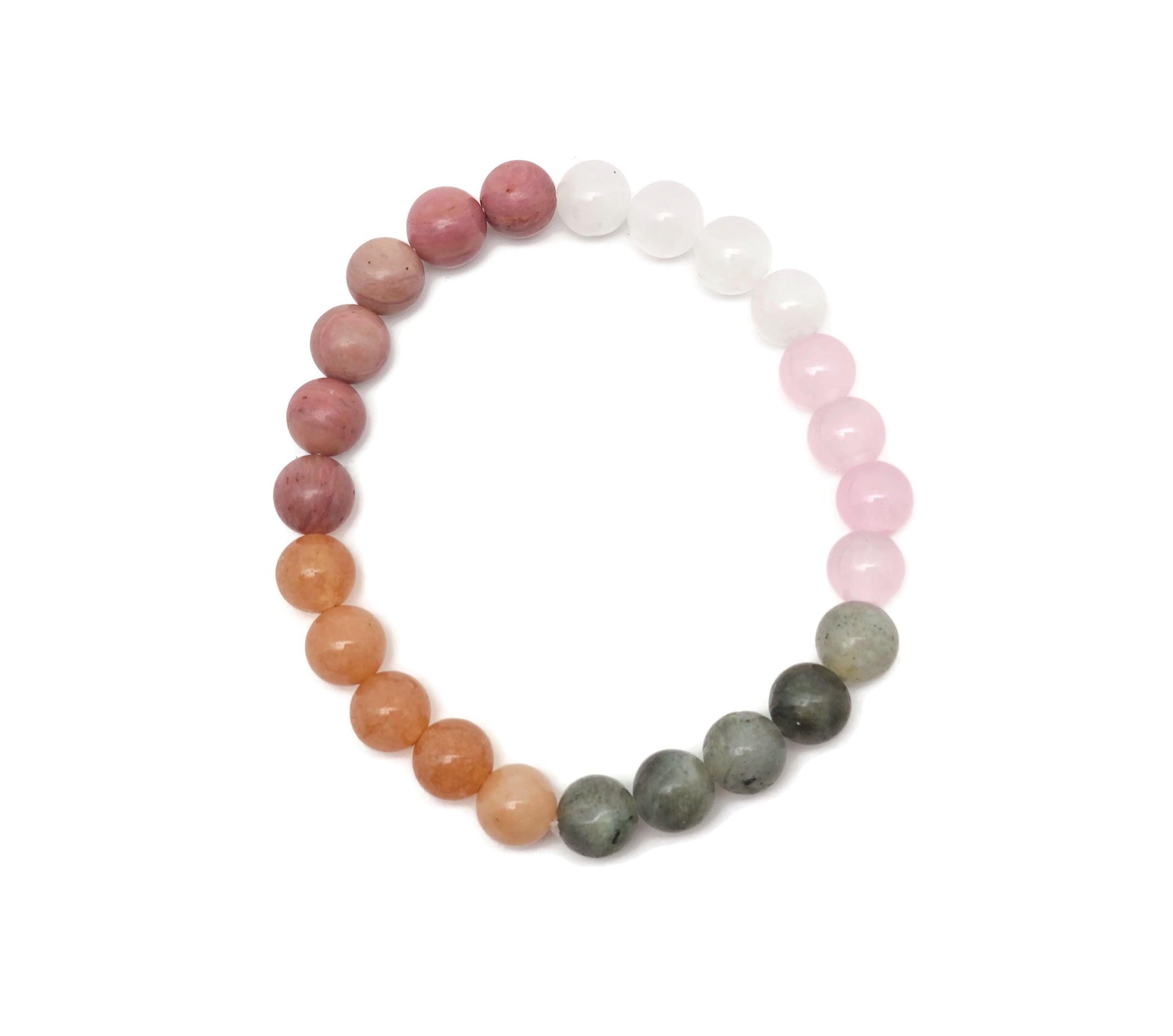 Handmade Power Gemstone Bracelet by GemstoneGO featuring colorful natural gemstone beads on an elastic band.