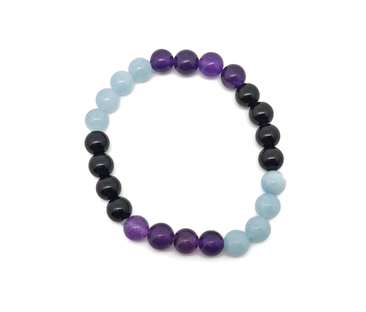 Handmade gemstone bracelet with colorful beads, designed for pain relief and positive intentions by GemstoneGO.