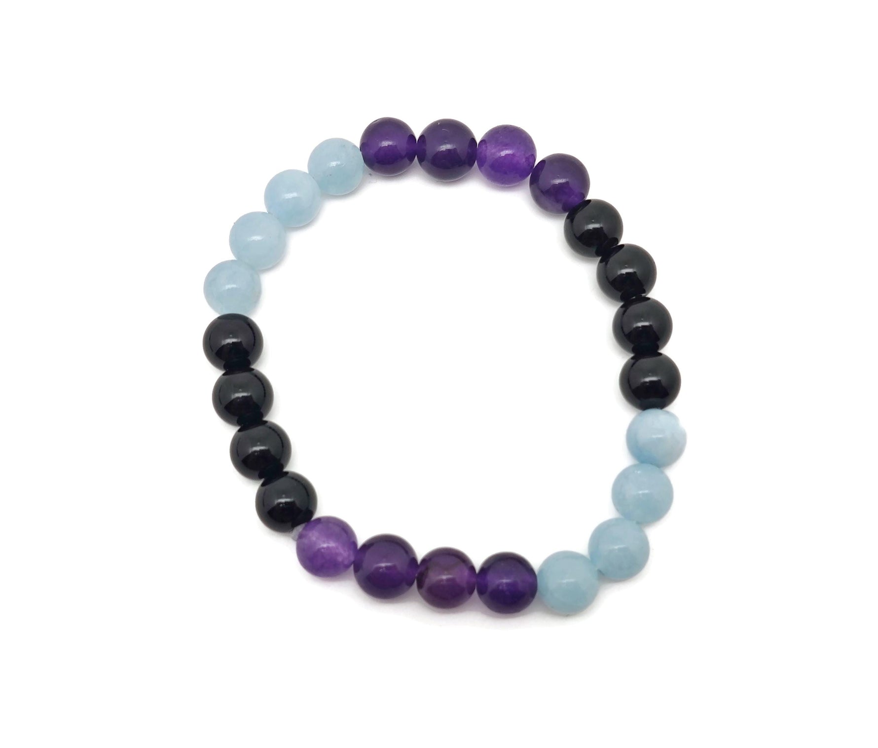 Handmade gemstone bracelet with colorful beads, designed for pain relief and positive intentions by GemstoneGO.