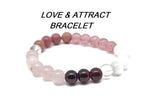 Handmade Love and Attract gemstone bracelet featuring colorful beads, designed for intention and positive energy.