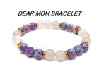 Handmade gemstone bracelet with colorful beads and charm, designed for positive intentions, from GemstoneGO's Dear Mom collection.
