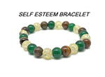 Handmade gemstone bracelet with colorful beads and charm, designed for self-esteem and positive intentions by GemstoneGO.