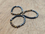 Handmade Dear Brother gemstone bracelet with colorful beads, featuring an intention charm, by GemstoneGO.