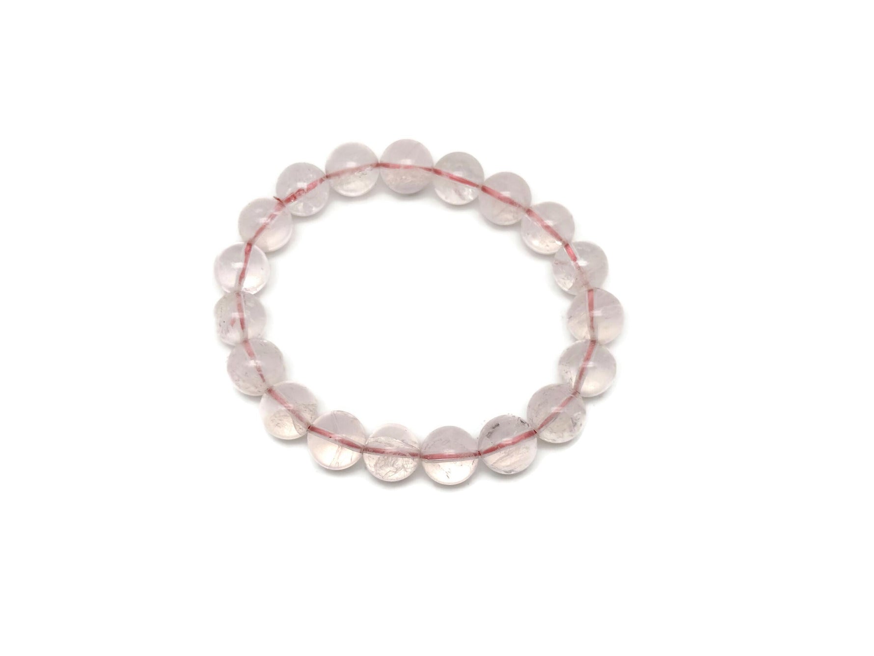 Rose Quartz beaded crystal bracelet by GemstoneGO, stretchy design for men and women, ideal for crystal healing.