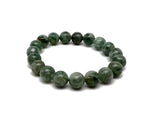 Stretchy crystal healing bracelet with chlorite beads for men and women, featuring polished beaded design by GemstoneGO.