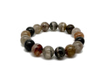 Stretchy men's and women's Garden Quartz beaded crystal bracelet featuring polished clear beads, ideal for healing and style.