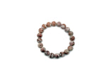 Dali Jasper beaded crystal bracelet for men and women with stretchy design and pork stone accents, by GemstoneGO.