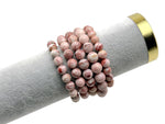 Dali Jasper beaded crystal bracelet for men and women with stretchy band, featuring pork stone beads and gemstone accents.
