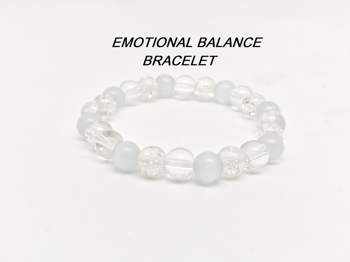 Handmade emotional balance gemstone bracelet with colorful beads and adjustable cord, designed for intention and wellness.